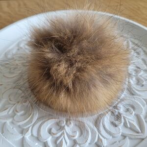 Brown Fluffy Pom Pom Keychain